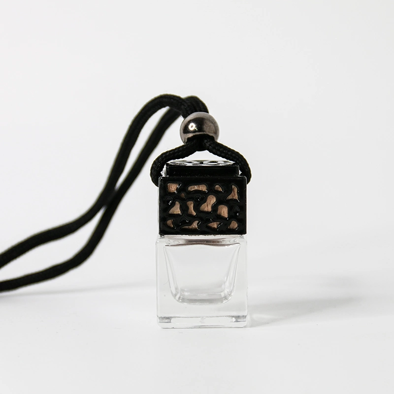Black Car Air Freshener Empty Perfume Glass Bottle Essential Oil Auto Fragrance Aromatherapy Diffuser Ornament with Rope
