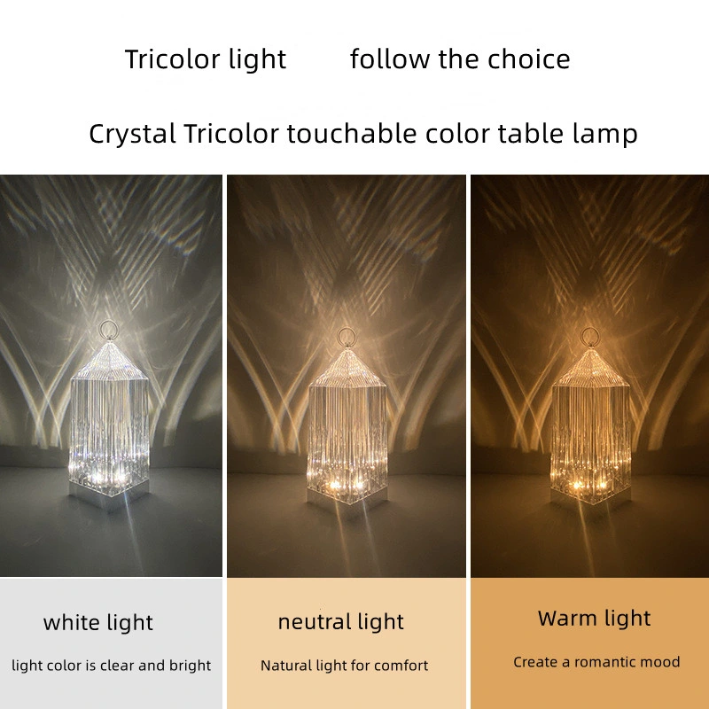 USB Touch Table Lamp Light Luxury Charging Dimming Diamond Crystal Atmosphere Lamp