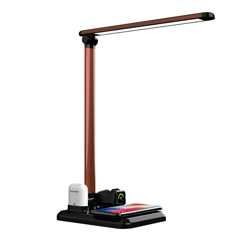 2022 New Product Dimmable Rechargeable LED Light Desk Lamp with Qi Fast Wireless Charger Folding Table Lamp for Office Student