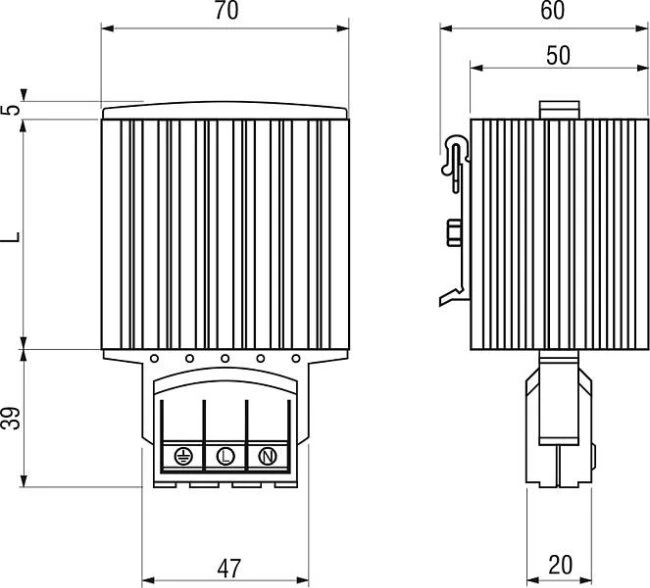 15W to 150W PTC Semiconductor Industrial Fan Heater (HG140)
