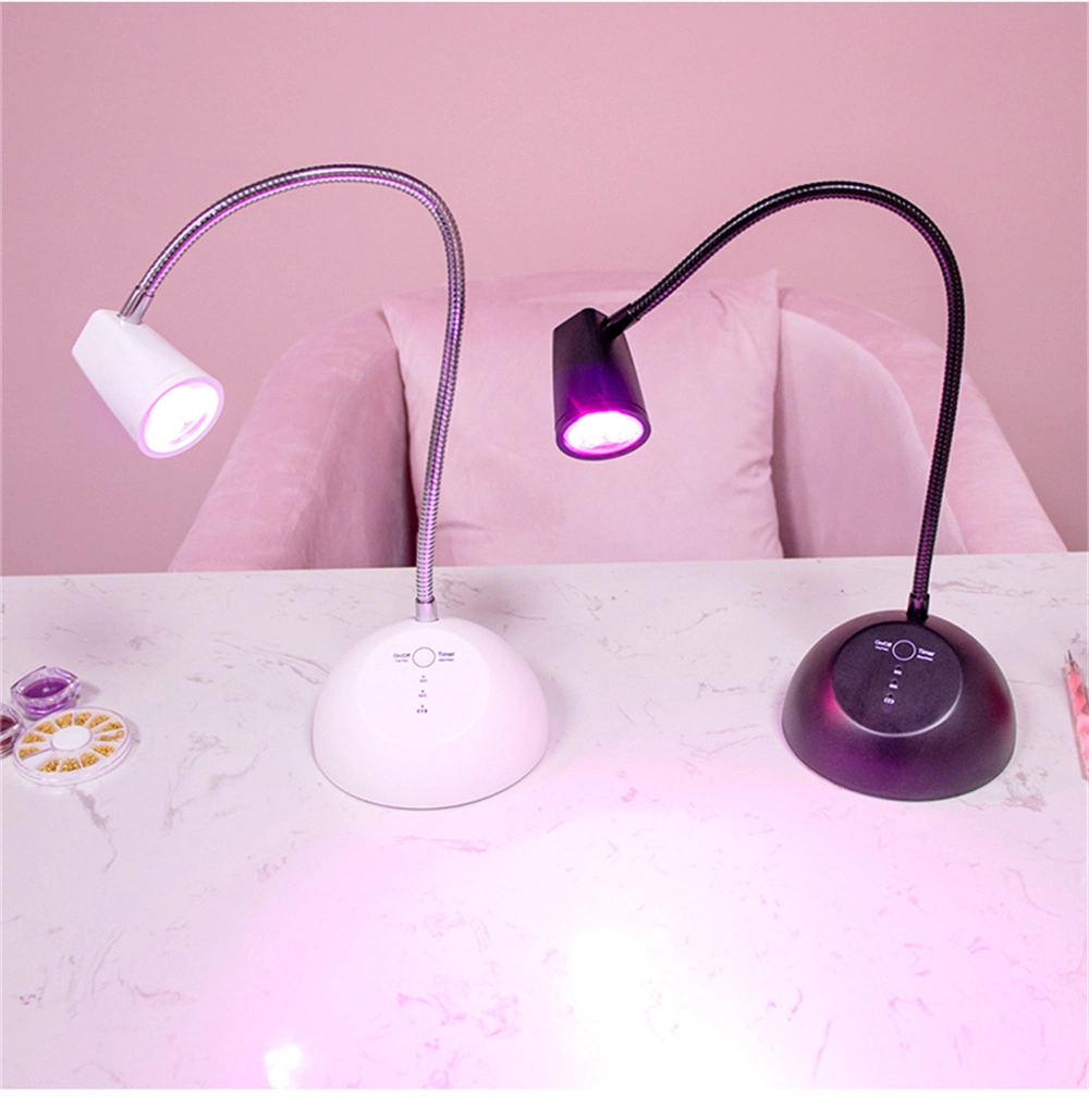 Portable Desktop Lotus Desk Lamp UV Lamp Focused Beam USB Rechargeable Nail Lamp Cordless Mini battery 18W Cordless UV LED Nail Lamp for Curing