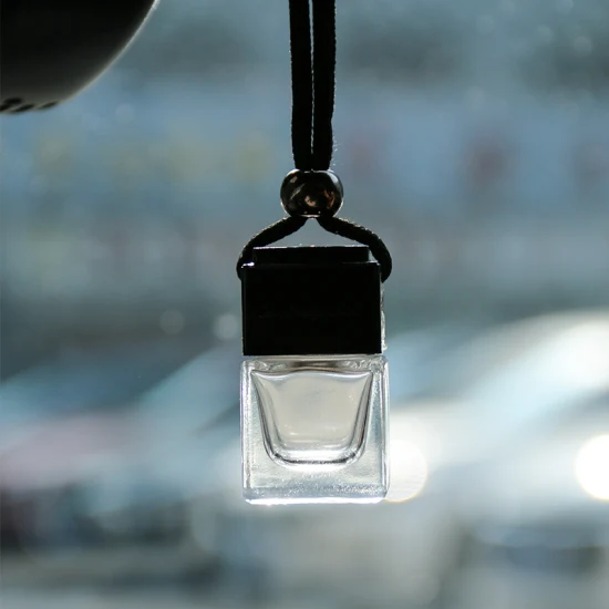 Black Car Air Freshener Empty Perfume Glass Bottle Essential Oil Auto Fragrance Aromatherapy Diffuser Ornament with Rope