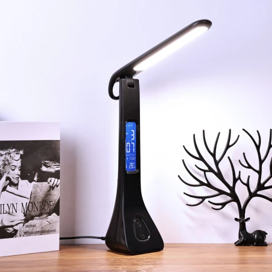 Tianhua European Lightweight Adjustable 3 Dimmer Brightness Foldable 3AAA Battery LED Nail Reading Table Lamp with USB Port Charger
