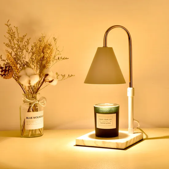 Natural High Quality Marble Base Electric Candle Warmer Lamp Dimmer Home Light Candle Wax Warmer Lamp