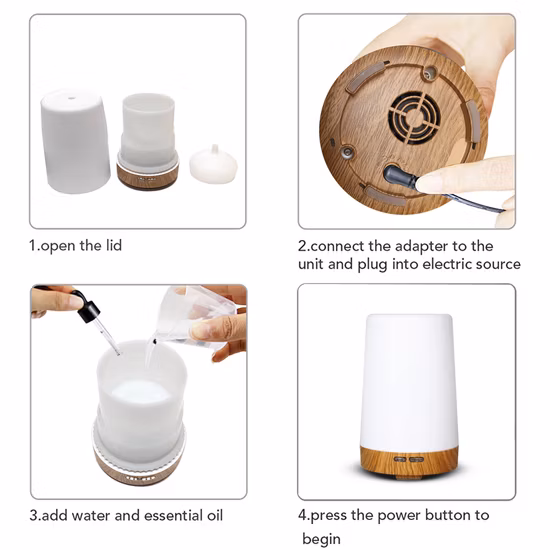 Ultrasonic Mist Essential Oil Diffusers Plastic Aroma Diffusers Home Electric Cool-Mist Aroma Diffuser