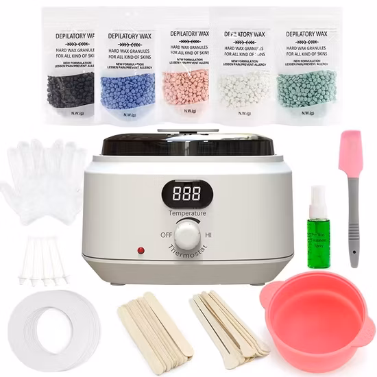 Electric Hair Removal Kit Professional for Women Black Wax Heater Wax Beans Warmer